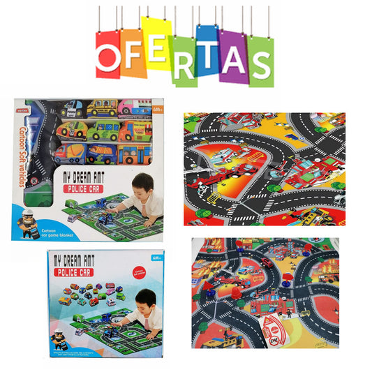 Alfombra De Juegos Para Bebe + Set De Autos